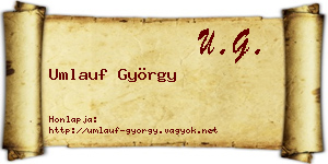 Umlauf György névjegykártya